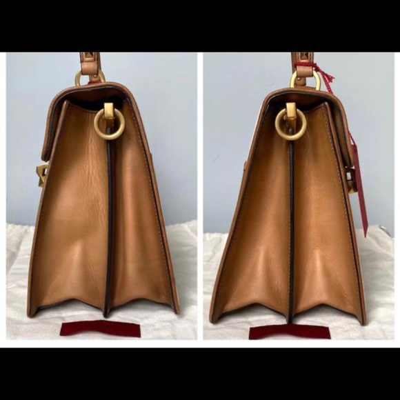 Medium Uptown Rockstud Brown Linen and
Burnished Calfskin Leather Tote - Picture 6 of 12